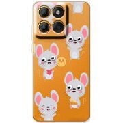 Прозорий чохол BoxFace Moto Edge 60 Fusion с 3D-глазками Mouse