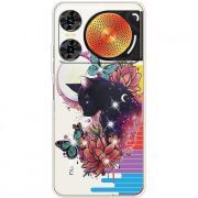 Чохол зі стразами Nubia Music 2 Cat in Flowers