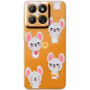 Прозорий чохол BoxFace Moto Edge 60 Pro с 3D-глазками Mouse