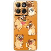 Прозорий чохол BoxFace Moto Edge 60 Pro с 3D-глазками Pug