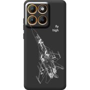 Чорний чохол BoxFace Moto Edge 60 Pro Військовий літак
