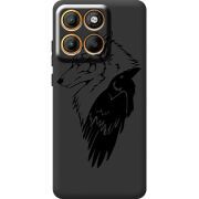 Чорний чохол BoxFace Moto Edge 60 Pro Wolf and Raven
