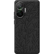 Чорний чохол BoxFace Poco F7 Leaves