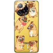 Прозорий чохол BoxFace Poco F7 Ultra с 3D-глазками Pug