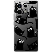 Прозорий чохол BoxFace Infinix Note 50 Pro с 3D-глазками Black Kitty