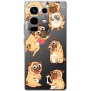 Прозорий чохол BoxFace Infinix Note 50 Pro с 3D-глазками Pug