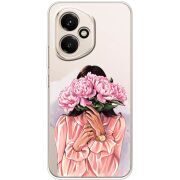Прозорий чохол BoxFace Honor 400 Девушка с Пионами