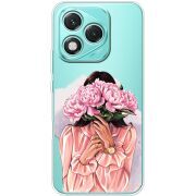 Прозорий чохол BoxFace Honor 400 Lite Девушка с Пионами