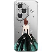 Чохол зі стразами Honor 400 Pro Girl in the green dress