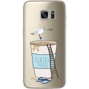 Прозрачный чехол Uprint Samsung G935 Galaxy S7 Edge Segull in Cofee Pool