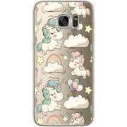 Прозрачный чехол Uprint Samsung G935 Galaxy S7 Edge Unicorns