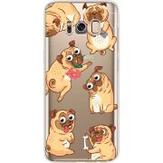 Прозрачный чехол Uprint Samsung G950 Galaxy S8 с 3D-глазками Pug
