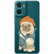 Прозорий чохол BoxFace Motorola Moto E15 Dog Coffeeman