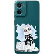 Прозорий чохол BoxFace Motorola Moto E15 Cat Style