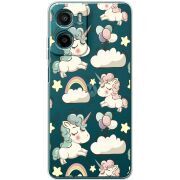 Прозорий чохол BoxFace Motorola Moto E15 Unicorns