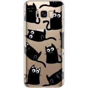 Прозрачный чехол Uprint Samsung G955 Galaxy S8 Plus с 3D-глазками Black Kitty