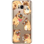 Прозрачный чехол Uprint Samsung G955 Galaxy S8 Plus с 3D-глазками Pug