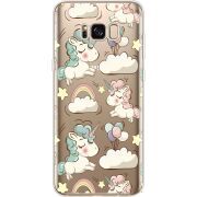 Прозрачный чехол Uprint Samsung G955 Galaxy S8 Plus Unicorns