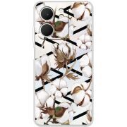 Прозорий чохол BoxFace OPPO A5x Cotton flowers