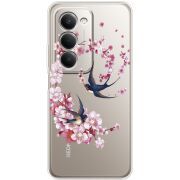 Чохол зі стразами Xiaomi Redmi 15 Swallows and Bloom