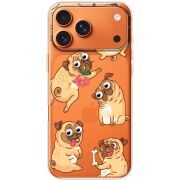 Прозорий чохол BoxFace Apple iPhone 17 Pro Max с 3D-глазками Pug