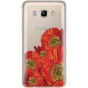 Прозрачный чехол Uprint Samsung J510 Galaxy J5 2016 Red Poppies