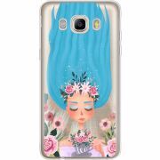 Прозрачный чехол Uprint Samsung J710 Galaxy J7 2016 Blue Hair