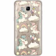 Прозрачный чехол Uprint Samsung J710 Galaxy J7 2016 Unicorns