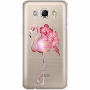 Прозрачный чехол Uprint Samsung J710 Galaxy J7 2016 Floral Flamingo