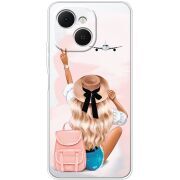 Прозорий чохол BoxFace Tecno Spark 40C Travel Girl