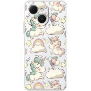 Прозорий чохол BoxFace Tecno Spark 40C Unicorns
