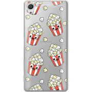 Прозрачный чехол Uprint Sony Xperia X F5122 с 3D-глазками Popcorn