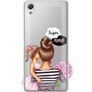 Прозрачный чехол Uprint Sony Xperia X F5122 Super Mama and Daughter