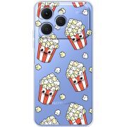 Прозорий чохол BoxFace Tecno Spark 40 с 3D-глазками Popcorn