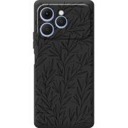 Чорний чохол BoxFace Tecno Spark 40 Leaves