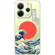 Прозорий чохол BoxFace Xiaomi Redmi Note 14 4G Global version Большая волна в Канагаве