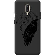 Чорний чохол BoxFace OnePlus 7 Wolf and Raven