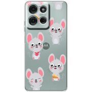 Прозорий чохол BoxFace Motorola Moto G56 с 3D-глазками Mouse