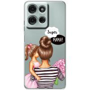 Прозорий чохол BoxFace Motorola Moto G56 Super Mama and Daughter