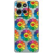 Прозорий чохол BoxFace Motorola Moto G56 Hippie Flowers