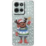 Прозорий чохол BoxFace Motorola Moto G56 Christmas Deer with Snow