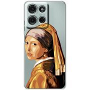 Прозорий чохол BoxFace Motorola Moto G56 Девушка с жемчужной серёжкой