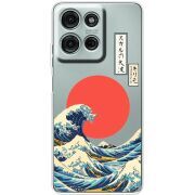 Прозорий чохол BoxFace Motorola Moto G56 Большая волна в Канагаве