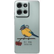Прозорий чохол BoxFace Motorola Moto G56 Синиця і калина