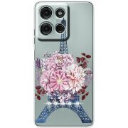 Чохол зі стразами Motorola Moto G56 Eiffel Tower