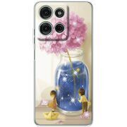 Чохол зі стразами Motorola Moto G56 Little Boy and Girl