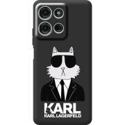 Чорний чохол BoxFace Motorola Moto G56 Cat in Black