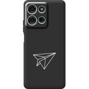 Чорний чохол BoxFace Motorola Moto G56 Paper Plane