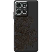 Чорний чохол BoxFace Motorola Moto G56 Chinese Dragon