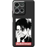 Чорний чохол BoxFace Motorola Moto G56 Attack On Titan - Ackerman